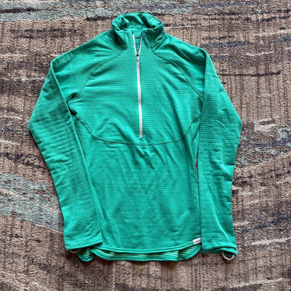 Women's Patagonia Green Capilene 4 Expedition Weight Zip Neck Jacket Sz Large2